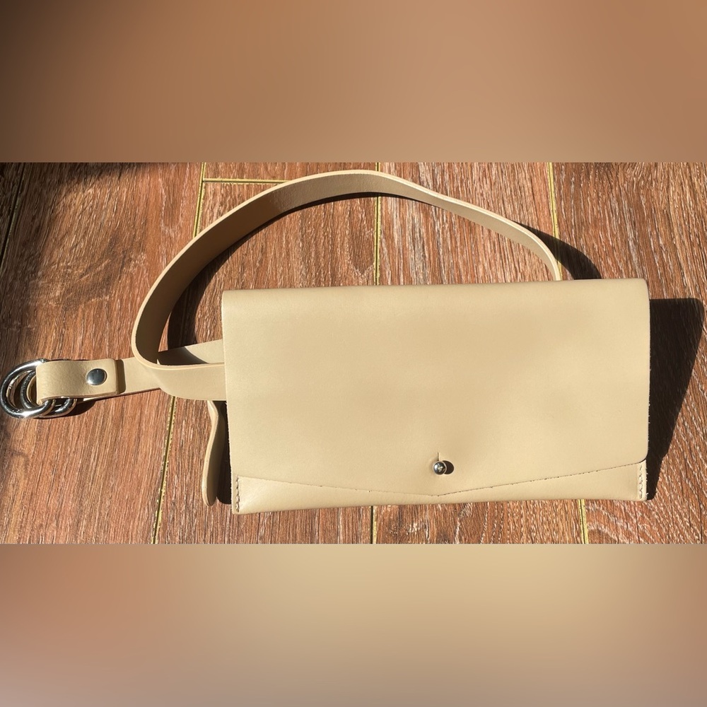 Pelletteria Veneta Beige Genuine Leather Crossbody Bag, made in Italy